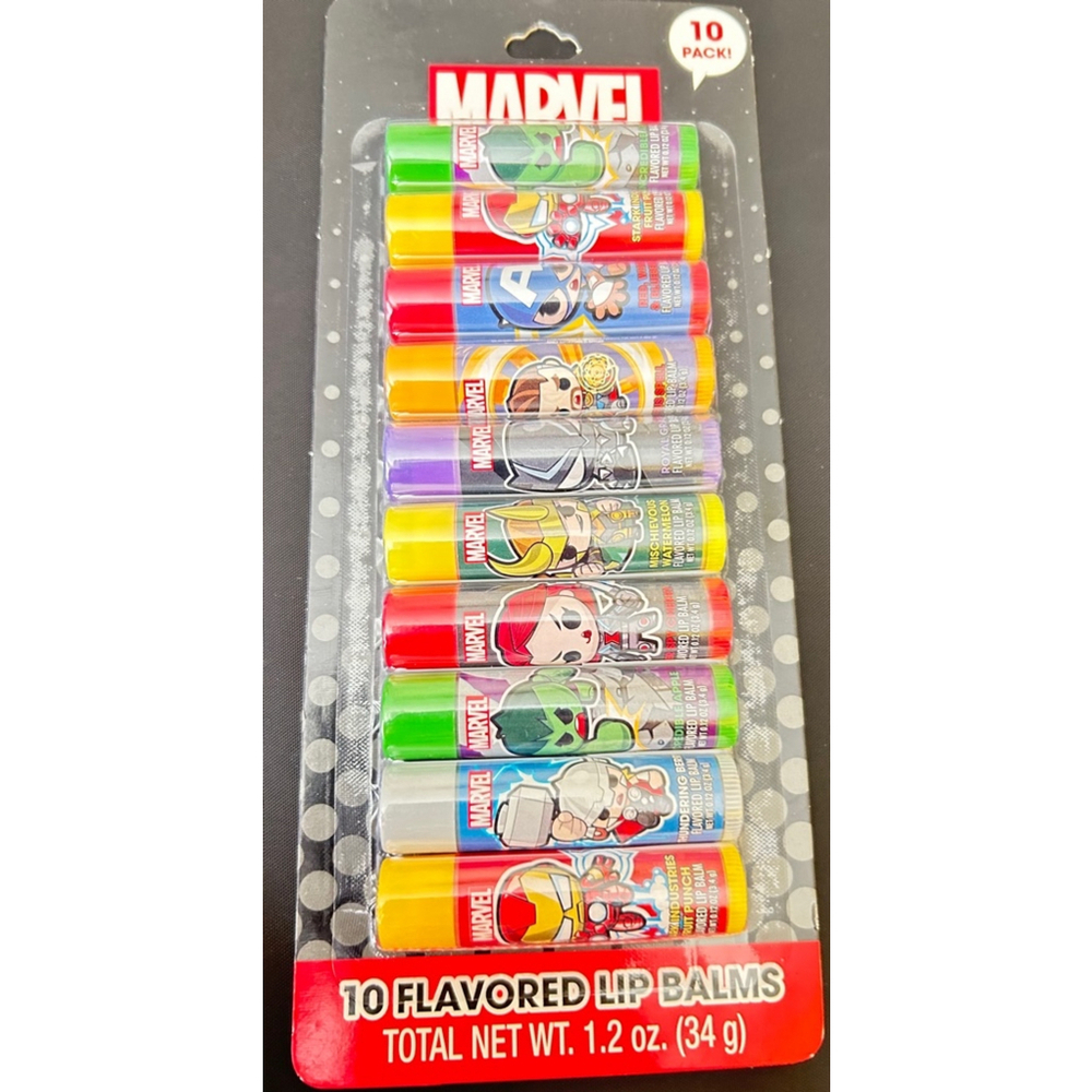 Marvel Unisex Lip Balm Multicolor 10 Pack